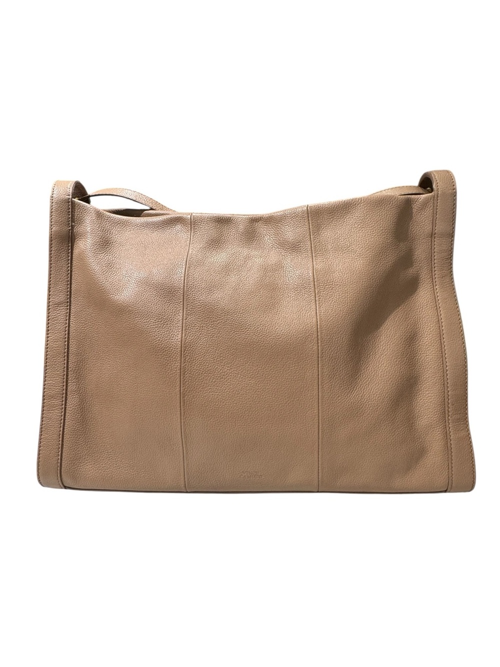 Vince Camuto Lisha Spiced Almond Pebbled Leather Shoulder Hobo Bag Gold Studs - Picture 5 of 12